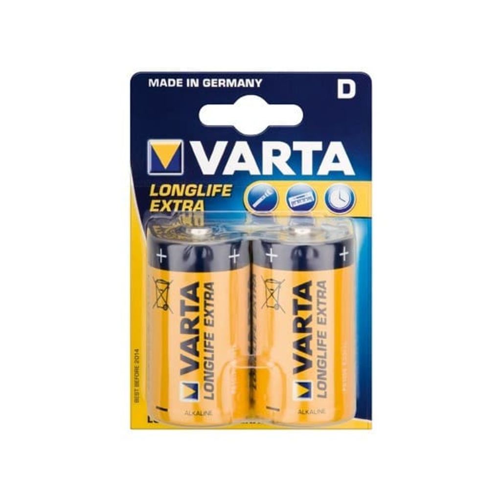 Afbeelding Varta Alkaline Batterij Longlife Extra D 2 Stuks door Vidaxl.nl