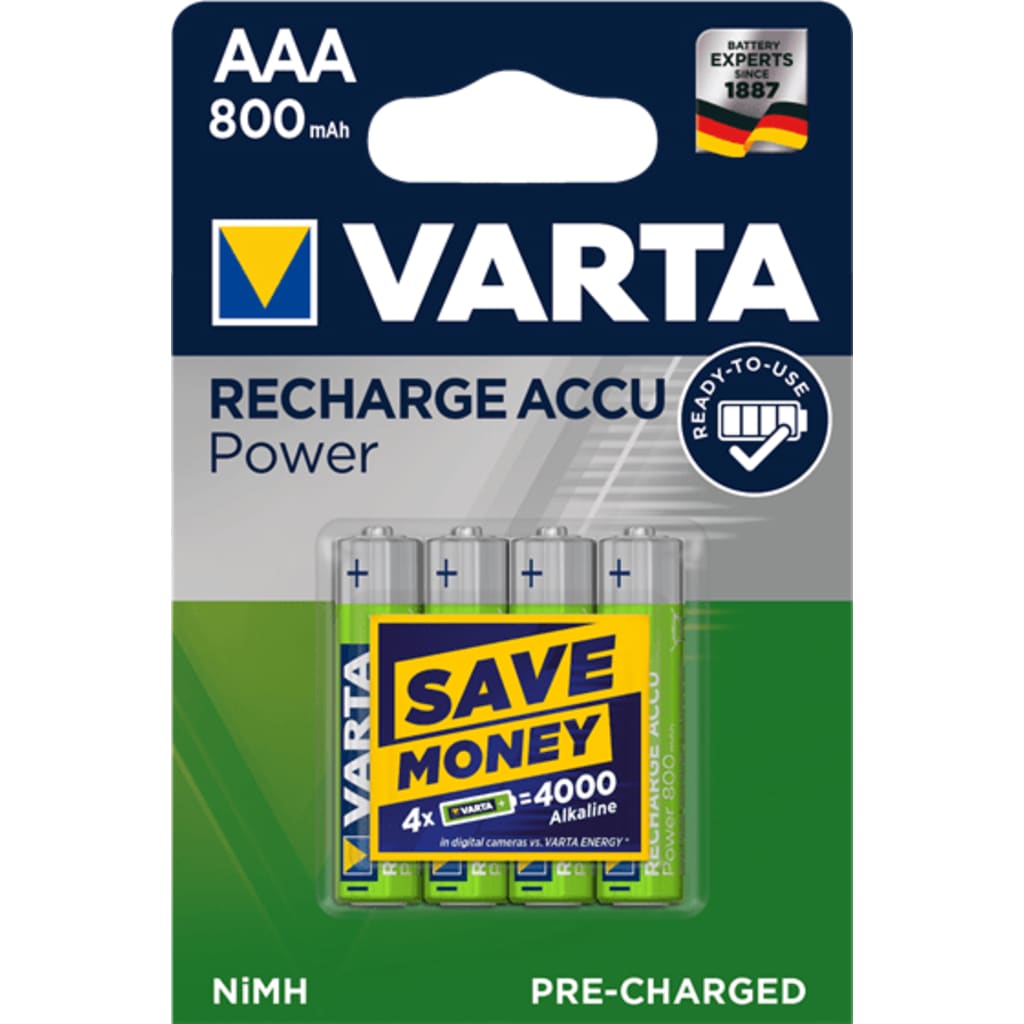 Varta Rechargeable NiMH AAA/HR03 800mah blister 4