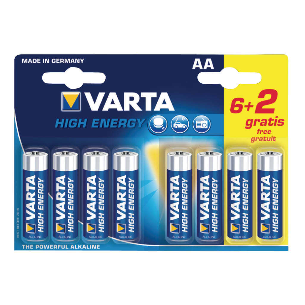 Varta Batterij alkaline AA/LR6 1.5V 6+2-blister