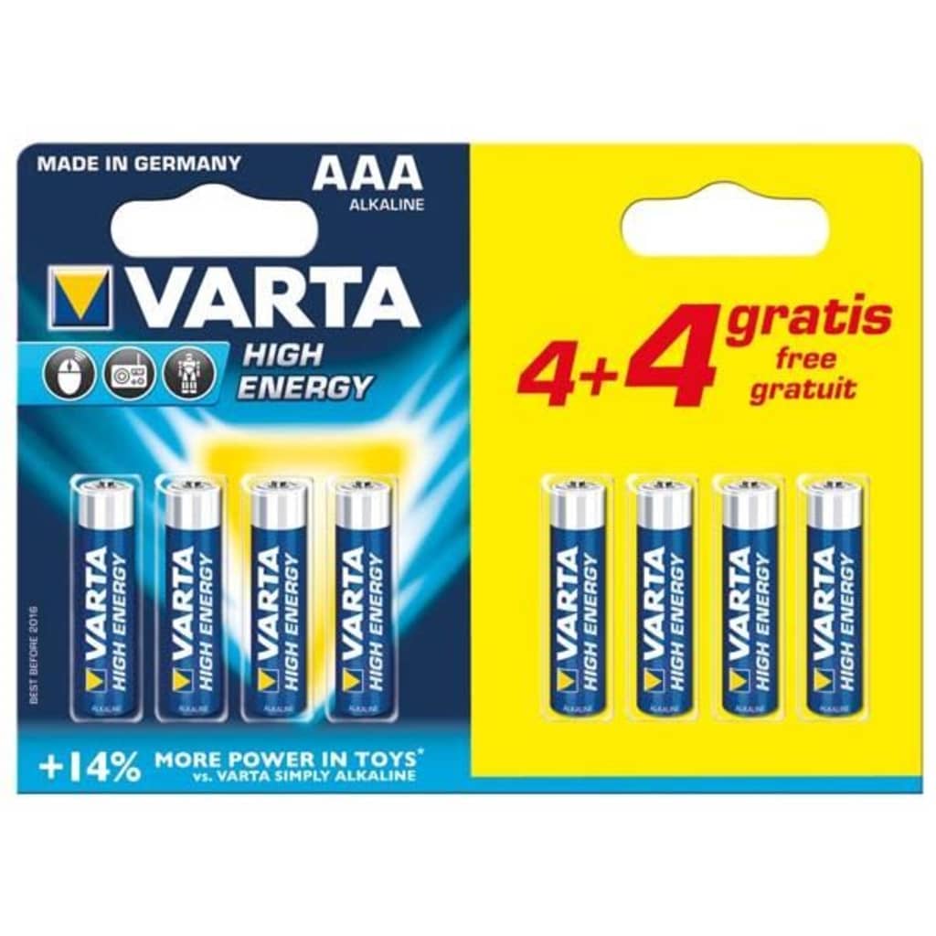Afbeelding Warentuin Mix Batterij Varta AAA 8 stuks door Vidaxl.nl