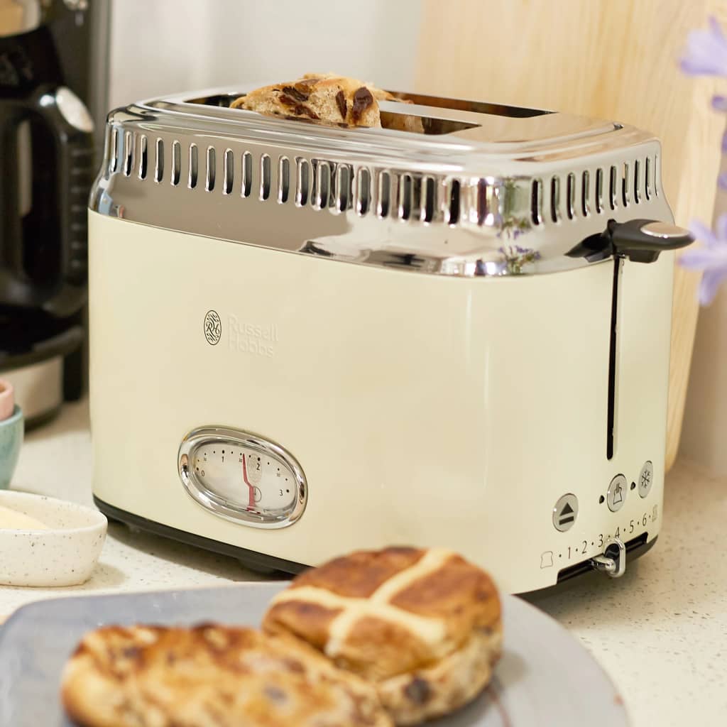 Afbeelding Russel Hobbs Russell Hobbs Retro Broodrooster Vintage Cream door Vidaxl.nl