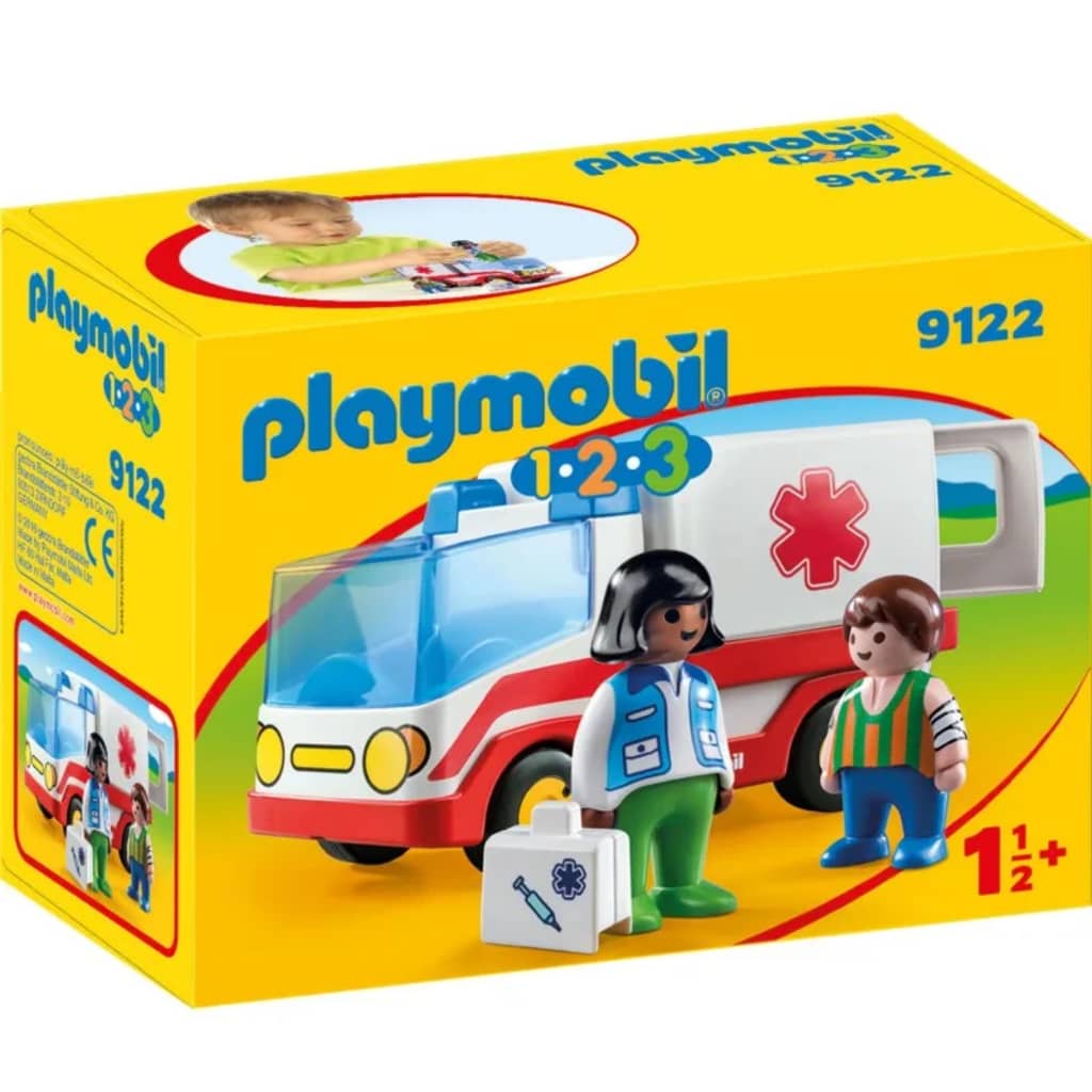 Afbeelding Playmobil 1,2,3: Ziekenwagen (9122) door Vidaxl.nl
