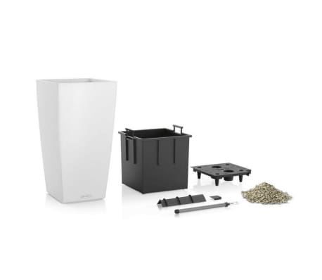 LECHUZA Planter CUBICO Color 22 ALL-IN-ONE White