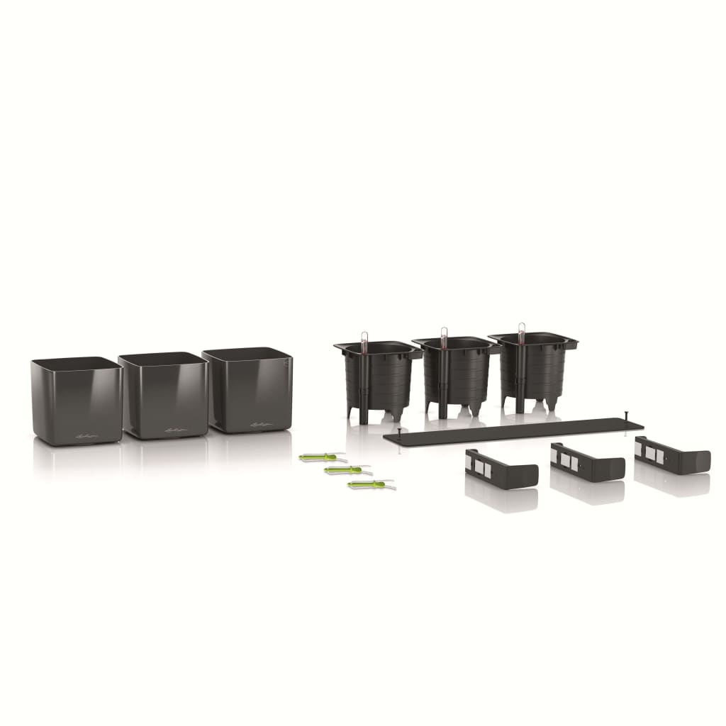 

LECHUZA Plantenbakken 3 st Green Wall Home Kit glanzend antraciet