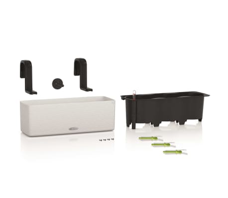 LECHUZA Γλάστρα CUBE color triple Λευκή με Άγκιστρα Μπαλκονιού 13680