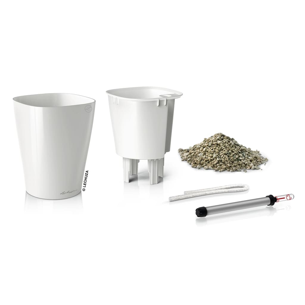 LECHUZA Plantenbak DELTINI ALL-IN-ONE hoogglans wit afbeelding