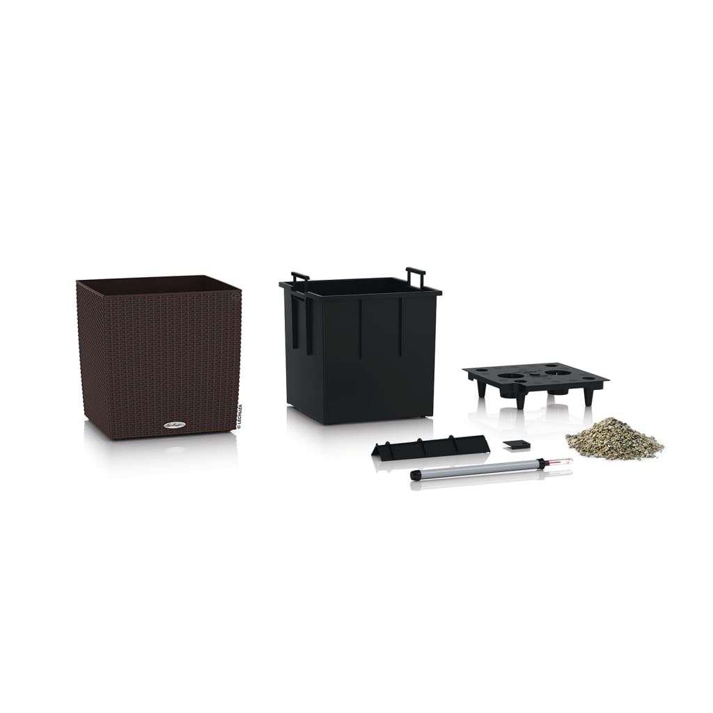 

LECHUZA Plantenbak CUBE Cottage 30 ALL-IN-ONE mokkakleurig