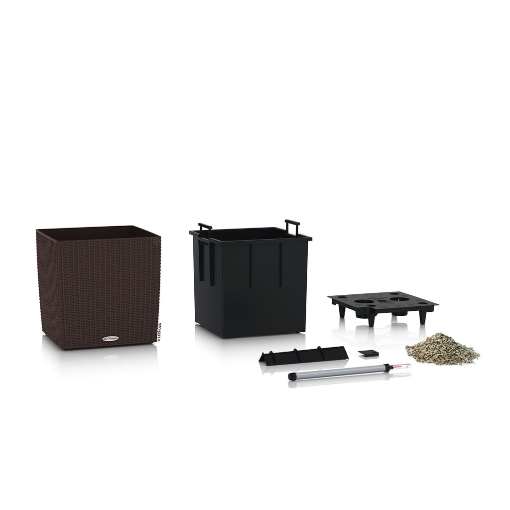 

LECHUZA Plantenbak CUBE Cottage 40 ALL-IN-ONE mokkakleurig