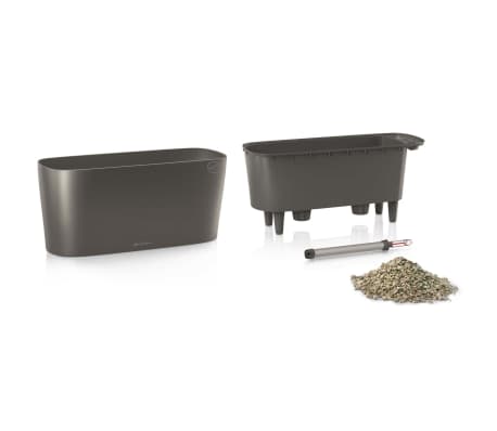 LECHUZA Table Planter Delta 20 ALL-IN-ONE Metallic Charcoal 15563
