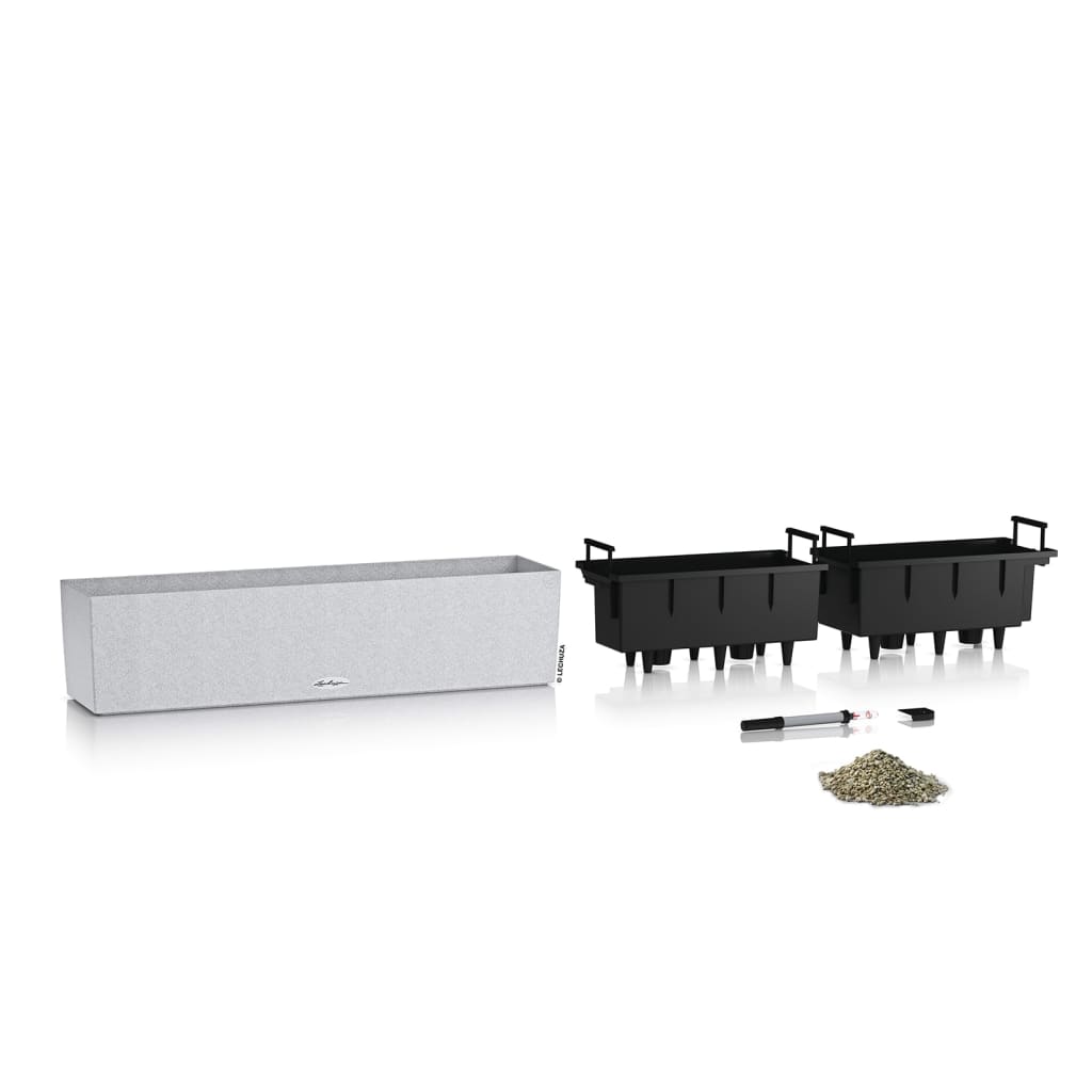 

LECHUZA Plantenbak BALCONERA Stone 80 ALL-IN-ONE kwartswit