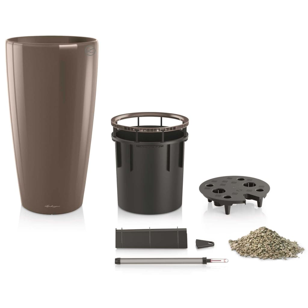 

LECHUZA Plantenbak Rondo 40 ALL-IN-ONE hoogglans taupe 15744