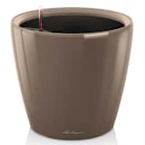 LECHUZA Blumentopf Classico 35 LS Komplett-Set Hochglanz Taupe 16065