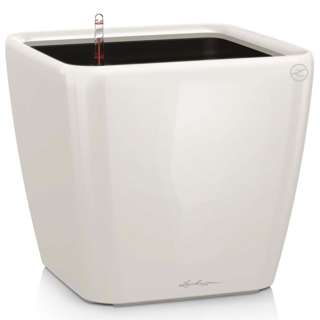 Afbeelding LECHUZA Plantenbak Quadro 28 LS ALL-IN-ONE hoogglans wit 16140 door Vidaxl.nl