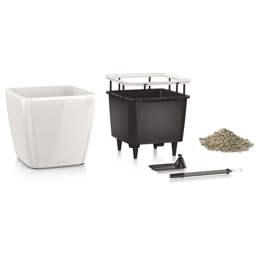 LECHUZA Planter Quadro 43 LS ALL-IN-ONE High-Gloss White 16180