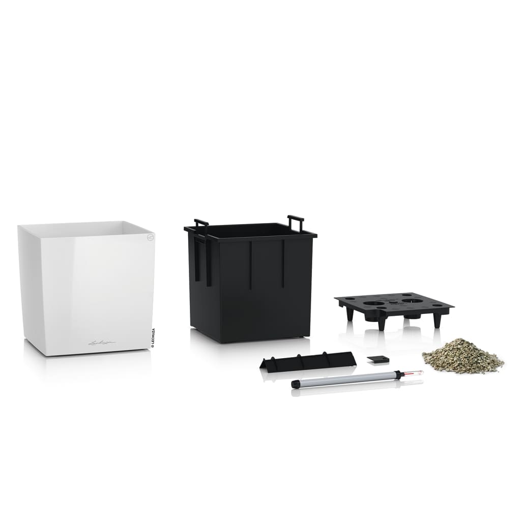 

LECHUZA Plantenbak CUBE 30 ALL-IN-ONE hoogglans wit