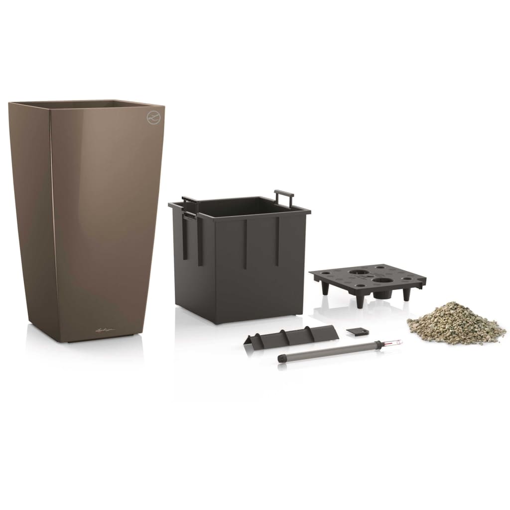 

LECHUZA Plantenbak Cubico 50 ALL-IN-ONE hoogglans taupe 18168