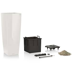 LECHUZA Γλάστρα Cubico Alto 40 ALL-IN-ONE Γυαλιστερό Λευκό 18230