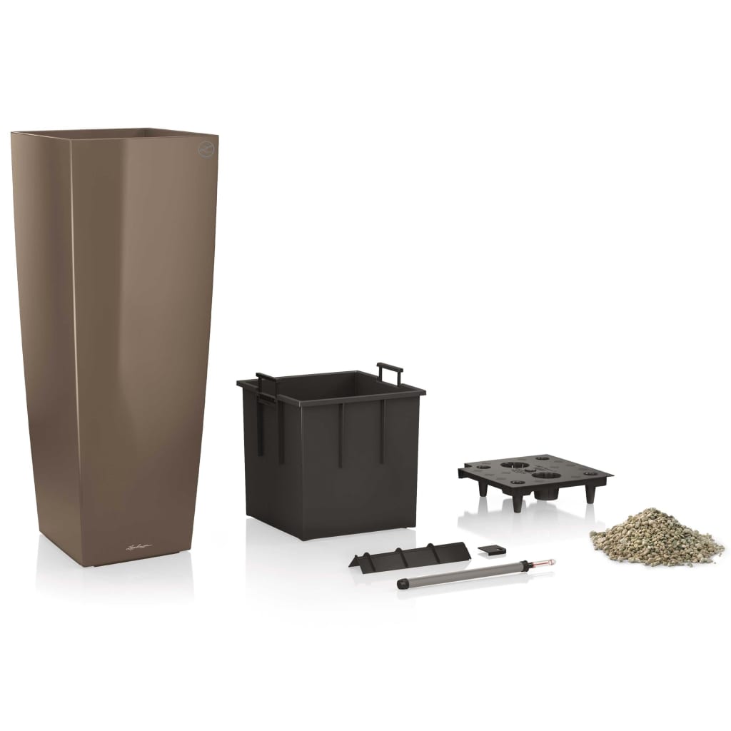 

LECHUZA Plantenbak Cubico Alto 40 ALL-IN-ONE hoogglans taupe 18234