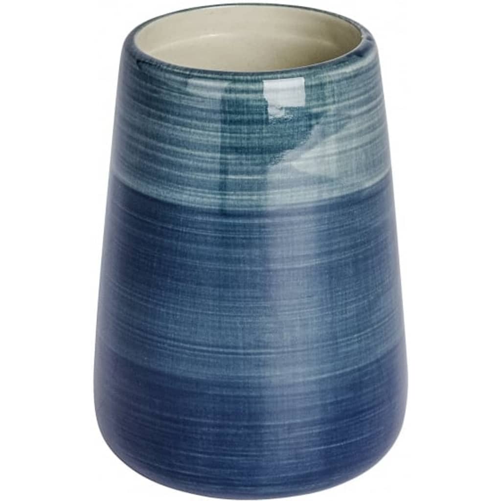 Wenko tandenborstelbeker Pottery 8 x 11 cm keramiek blauw