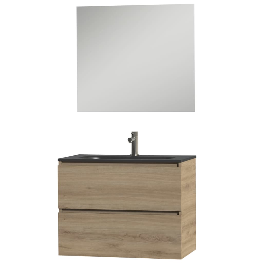 

Tiger Badkamer meubelset Loft 80 cm eikenhout zwart 1644423200