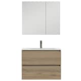 Tiger Badezimmermöbel Loft 80 cm Eiche Weiß 1644323202
