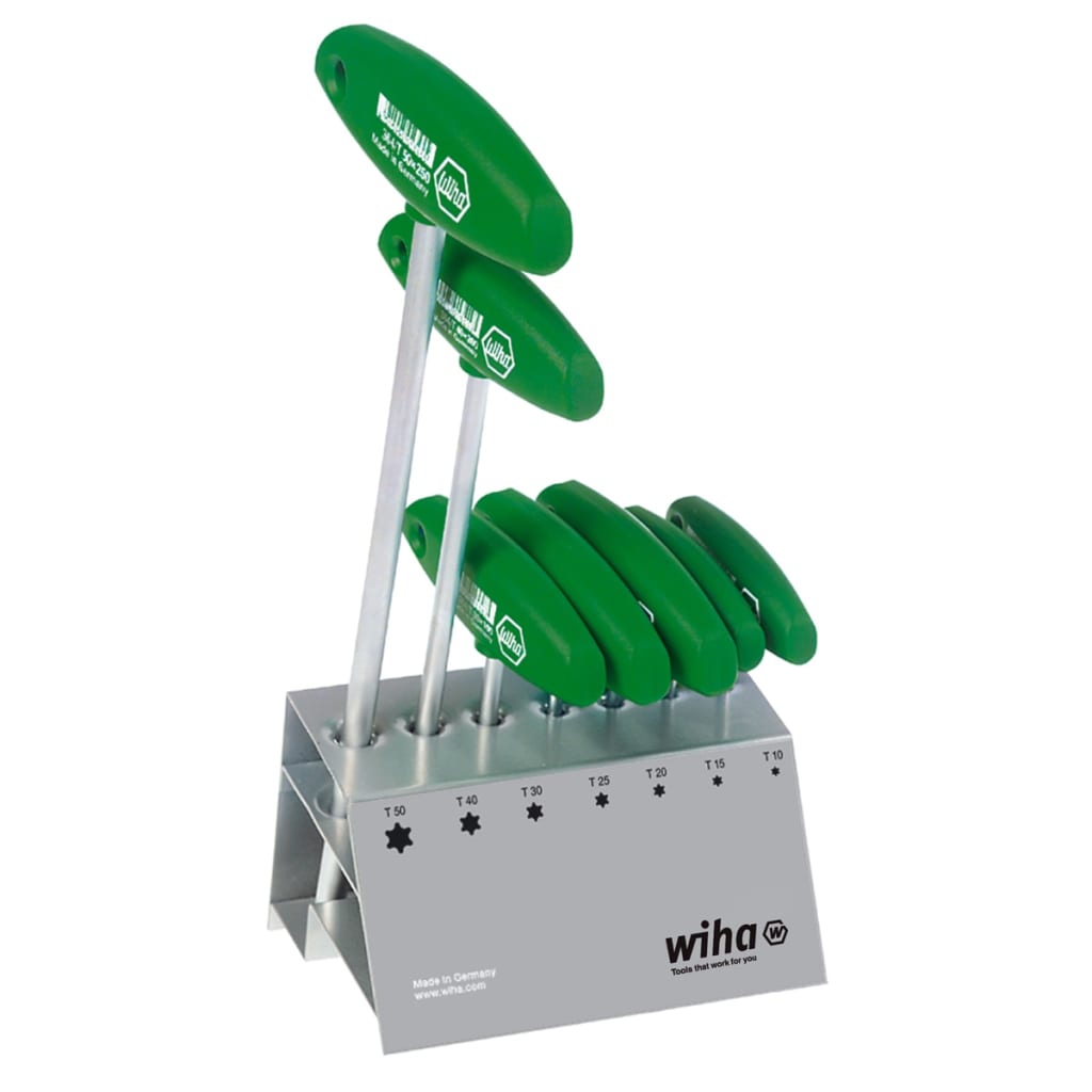 

Wiha T-handgreep TORX schroevendraaier set 7-delig groen 364 VB