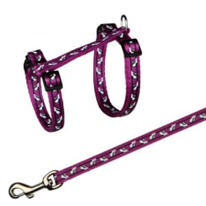 Harnais chat avec laisse, nylon - 27-45 cm/10 mm, 1,20 M