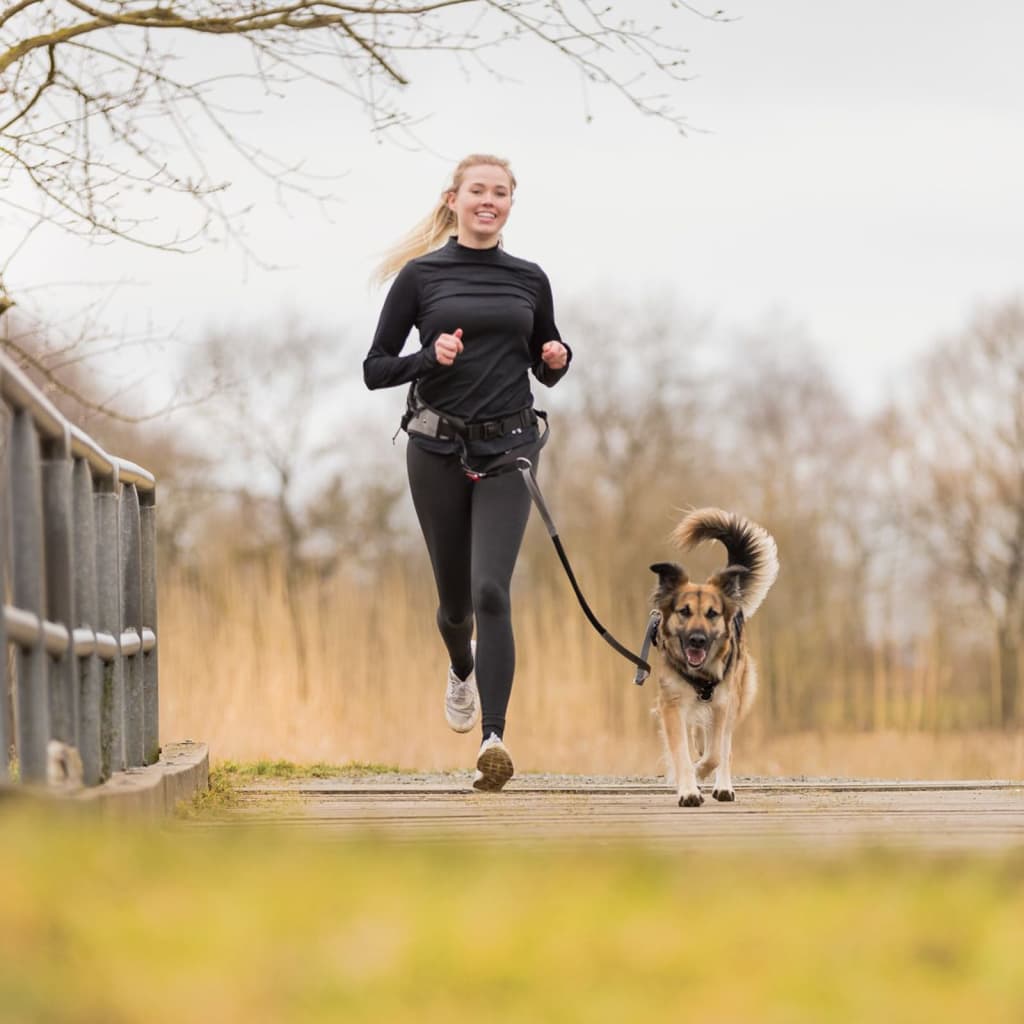 Afbeelding TRIXIE Joggingriem met looplijn voor hond grijs en zwart door Vidaxl.nl