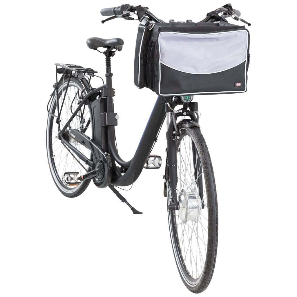 Afbeelding TRIXIE Fietsmand voor huisdieren voorop 41x26x26 cm zwart en grijs door Vidaxl.nl