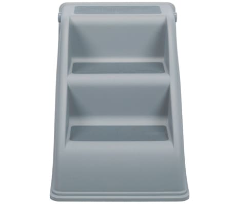 Trixie Huisdierentrap van 4 treden met opslagruimte, opvouwbare hondentrap bekleed met velours voor binnen, treden met antislip tapijt, ideaal voor honden en katten, grijs