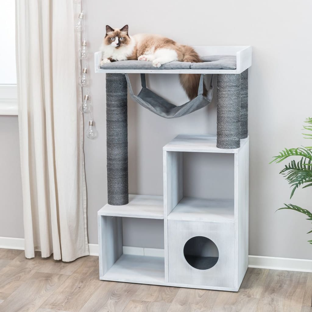 TRIXIE Kattenmeubel met een schap 72x38x110 cm grijs afbeelding
