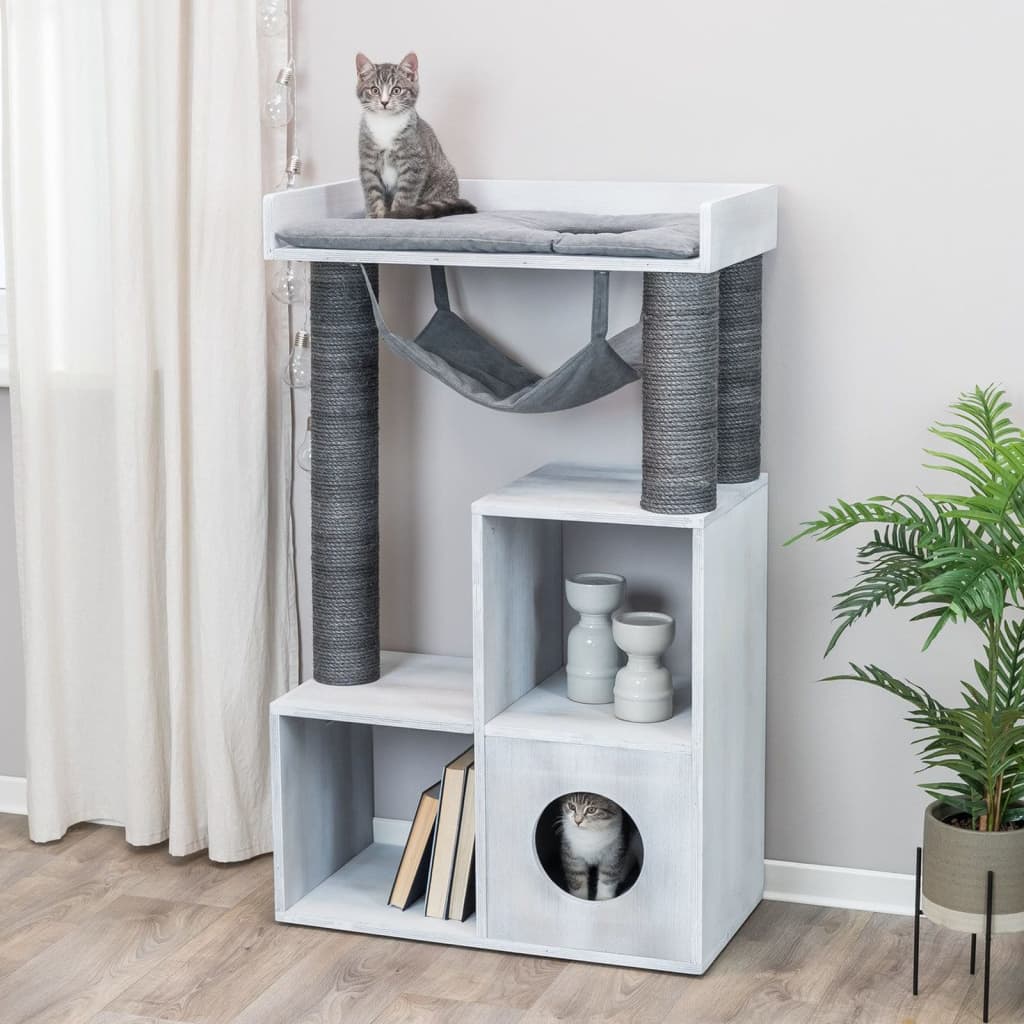 Afbeelding TRIXIE Kattenmeubel met een schap 72x38x110 cm grijs door Vidaxl.nl