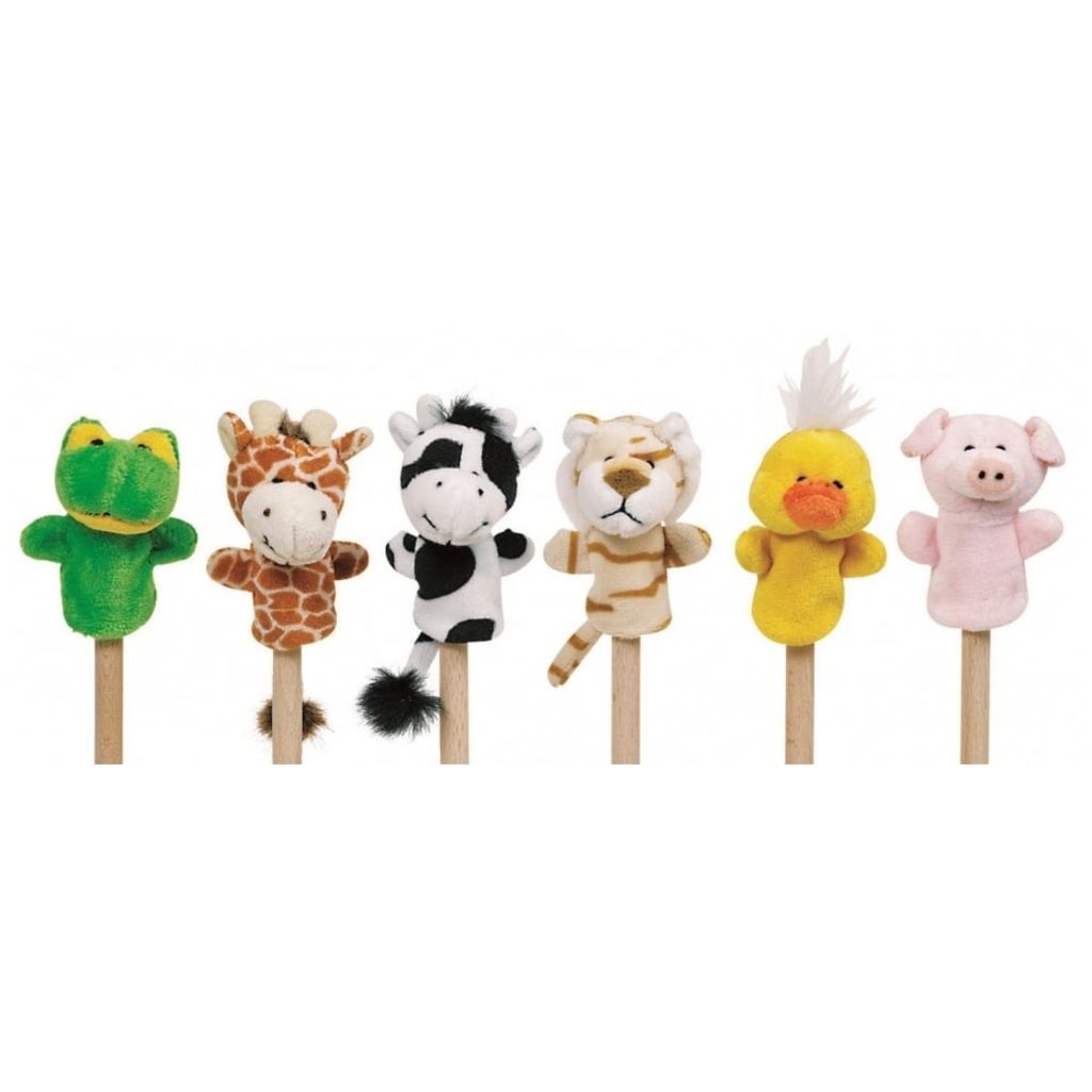 Afbeelding Toys Pure Vingerpoppen Set Baby Dieren 6 Stuks 7-8cm door Vidaxl.nl