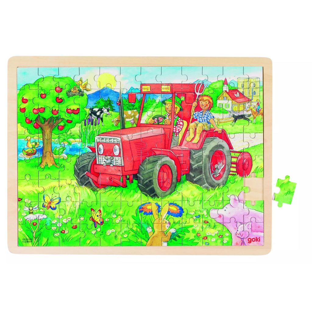 Goki Puzzel: Op De Tractor 96-Delig