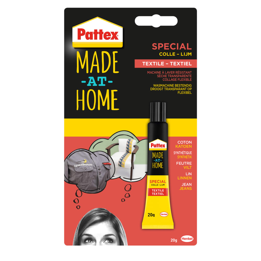 Pattex Made At Home textiellijm, tube 20 g op blister