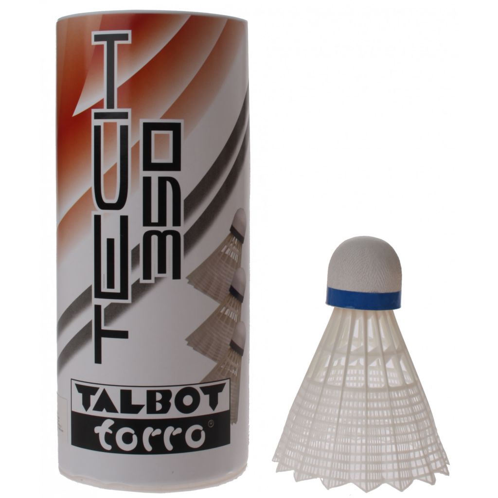 Talbot Torro badminton shuttles Tech 350 wit/blauw 3 stuks