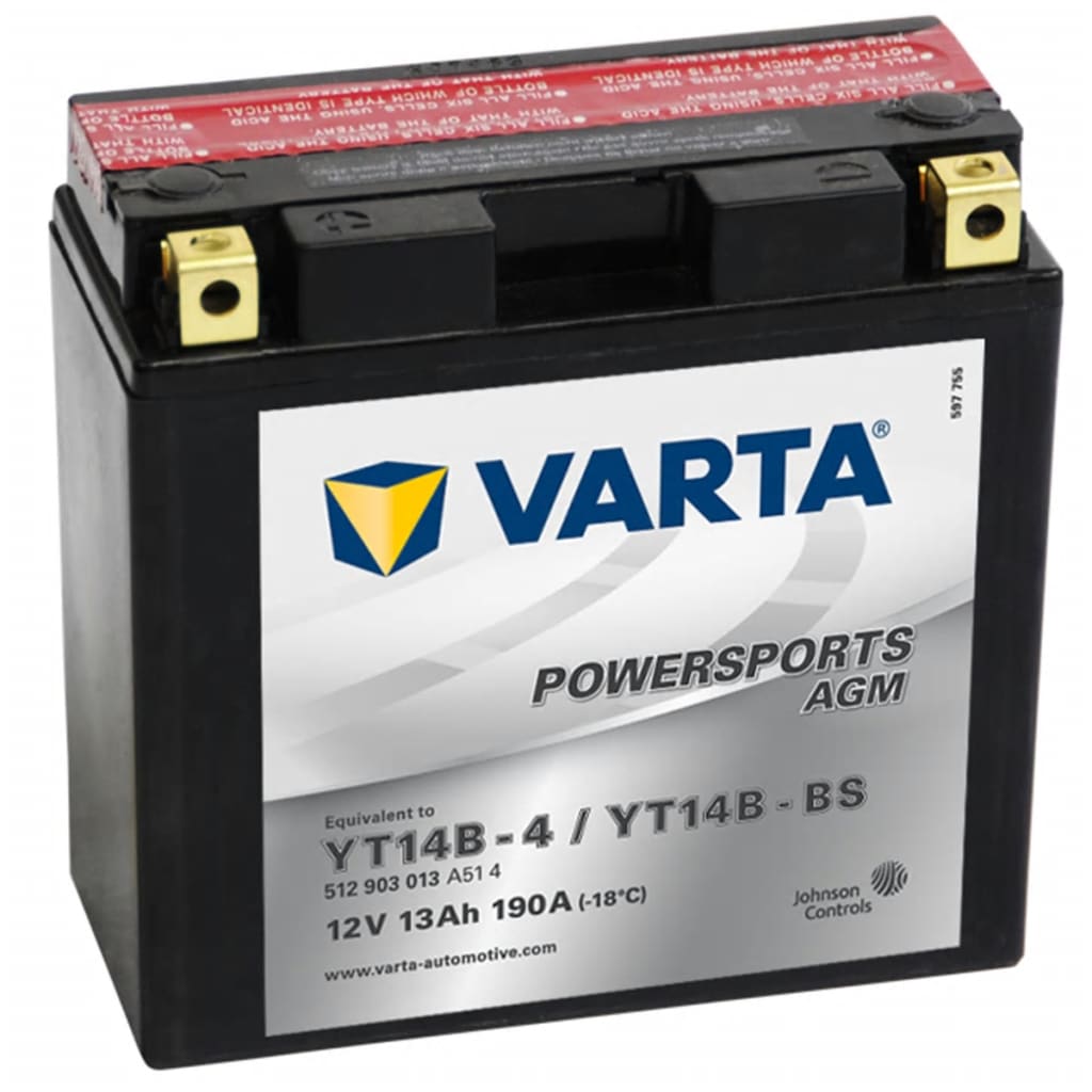 Afbeelding Varta AGM accu 12 V 13 Ah YT14B-4 / YT14B-BS door Vidaxl.nl