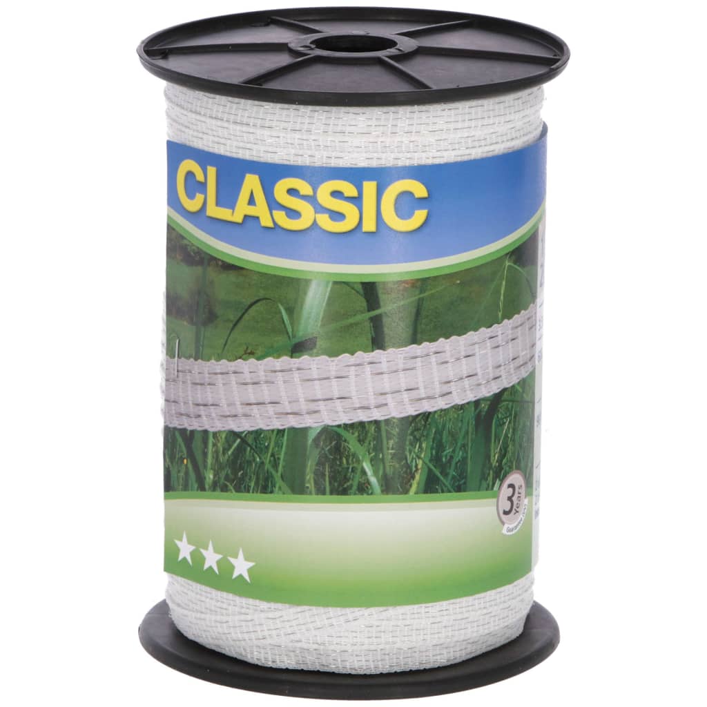 430974 Neutral Electric Fence Tape ”Classic” 200m 10mm White