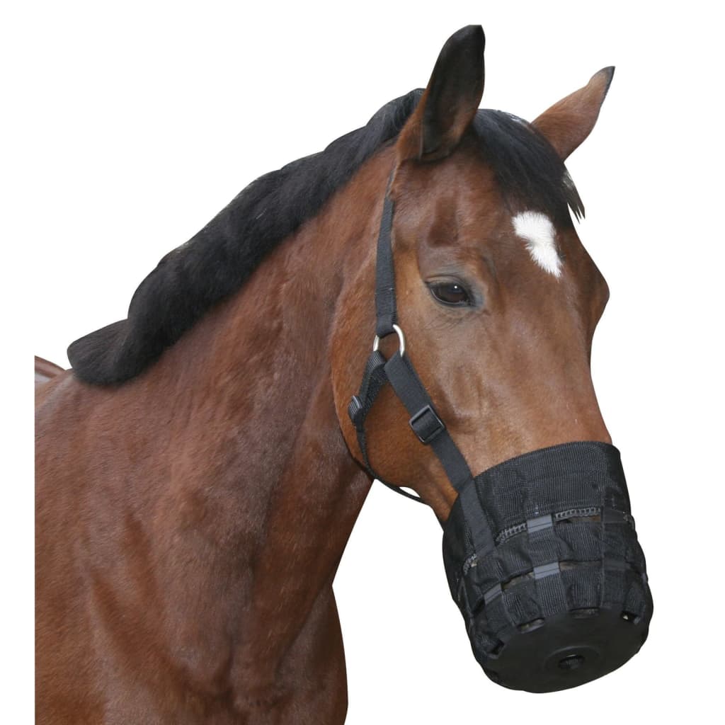 Covalliero Muselière pour cheval cob Noir