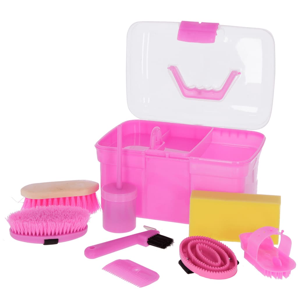 Kerbl Mini Boîte de toilettage avec 8 accessoires Rose 321766