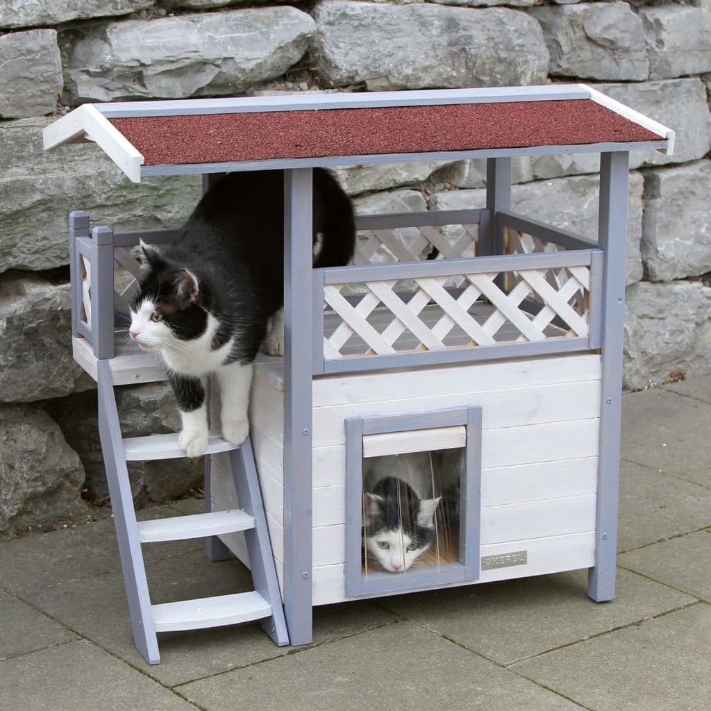 Kerbl Maison pour chats Lodge Ontario 77x50x73 cm Gris clair