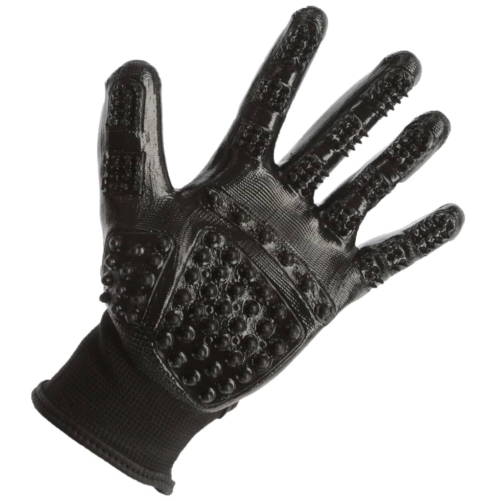 430950 Kerbl Cleaning and Massage Gloves S Black