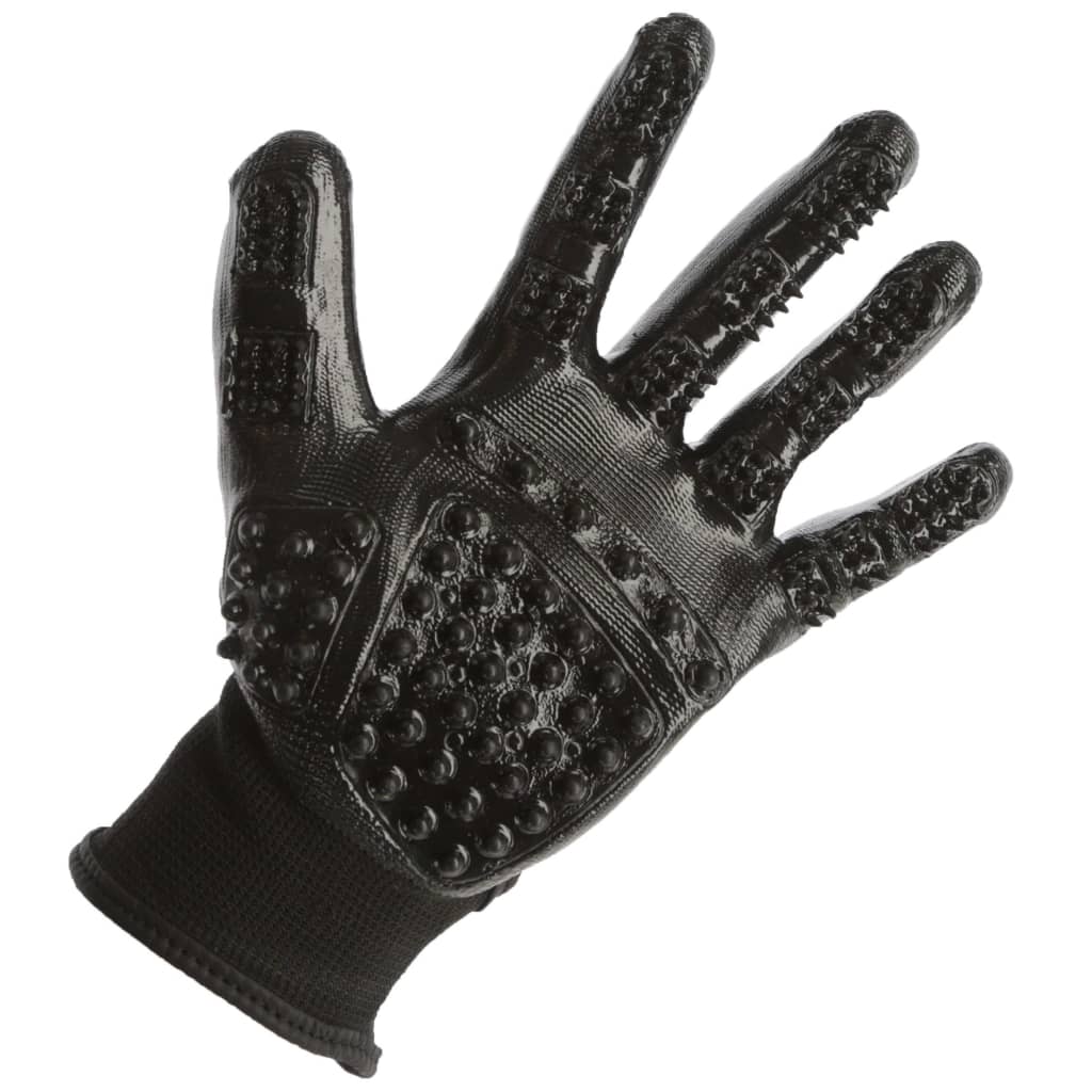 430951 Kerbl Cleaning and Massage Gloves M Black
