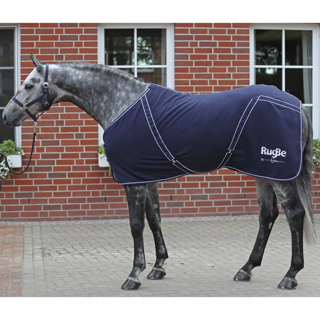 Afbeelding Covalliero Paardendeken RugBe Classic 125 cm fleece marineblauw door Vidaxl.nl