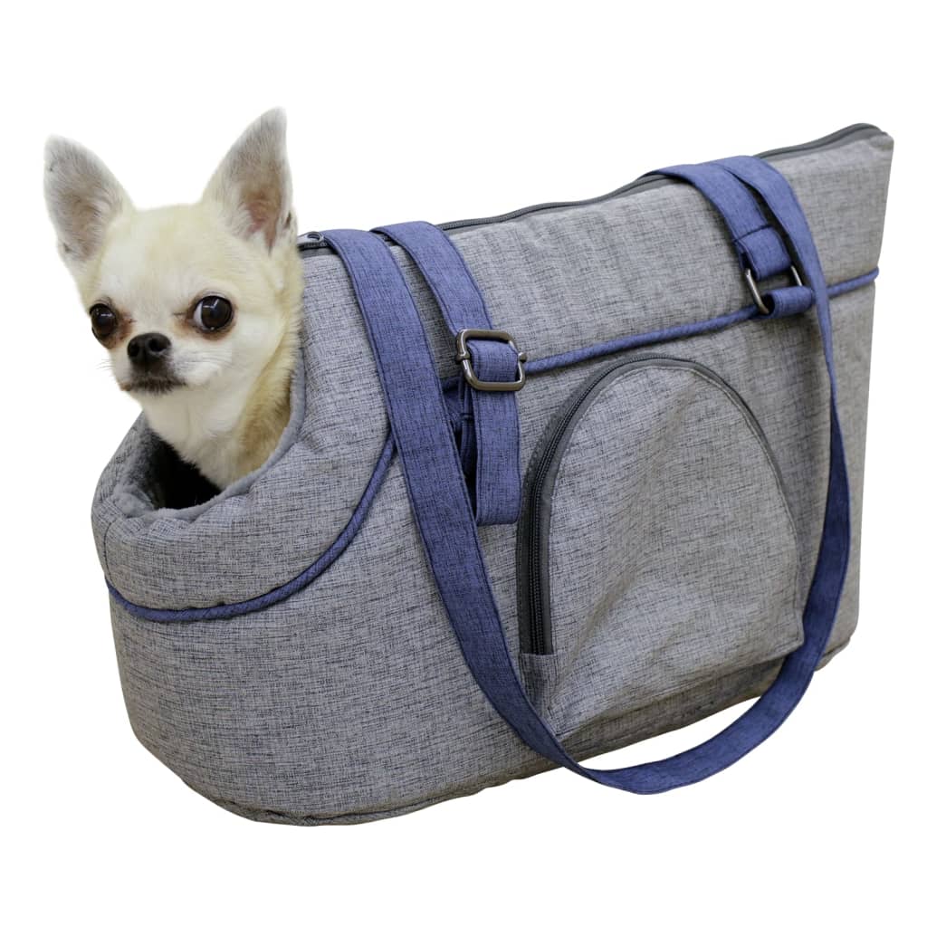 Kerbl Haustier-Tragetasche Marie 40x 20x 21 cm Grau und Blau