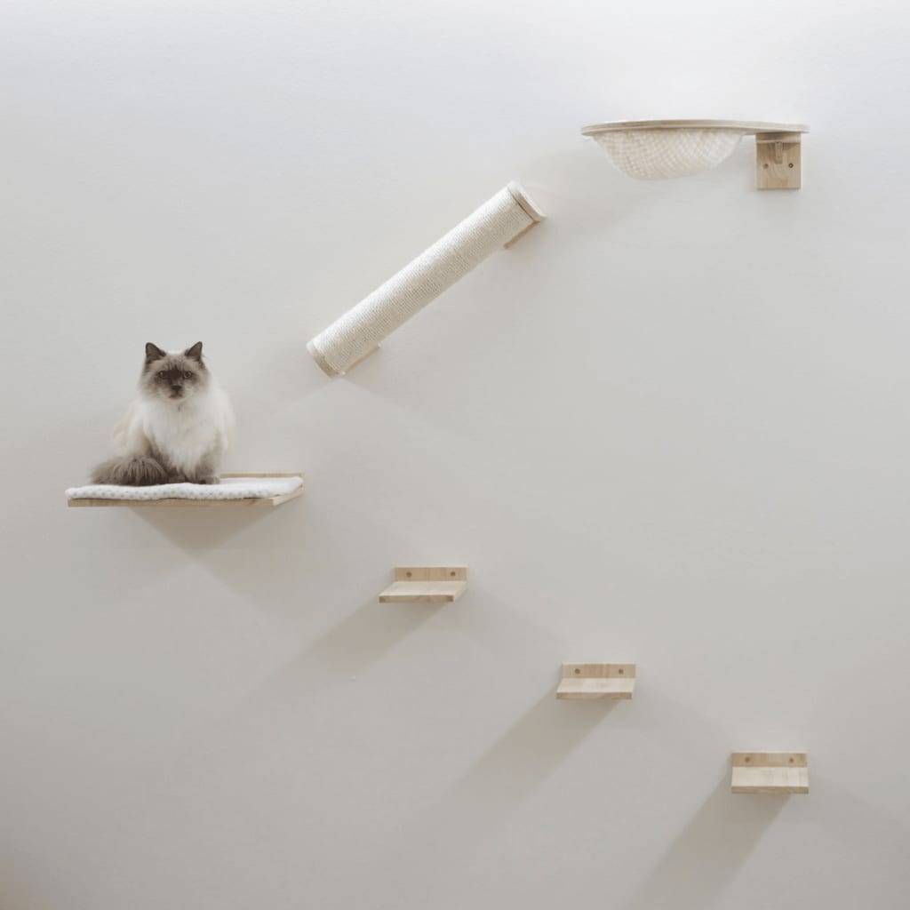 Kerbl klatrevæg til katte Rocky 52x17x37 cm naturfarve og hvid