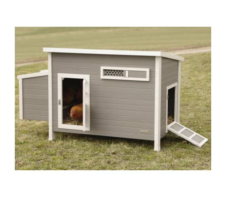 Details About Kerbl Eco Chicken Pen Plastic Grey And White Cage Habitat Aviary House Coop