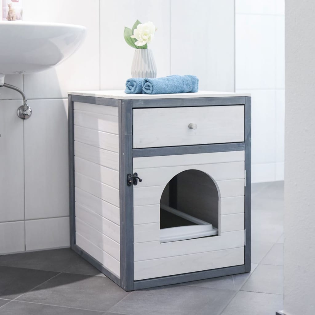 Kerbl Katzenschrank Ida 45x 58x 60 cm Weiß und Blau