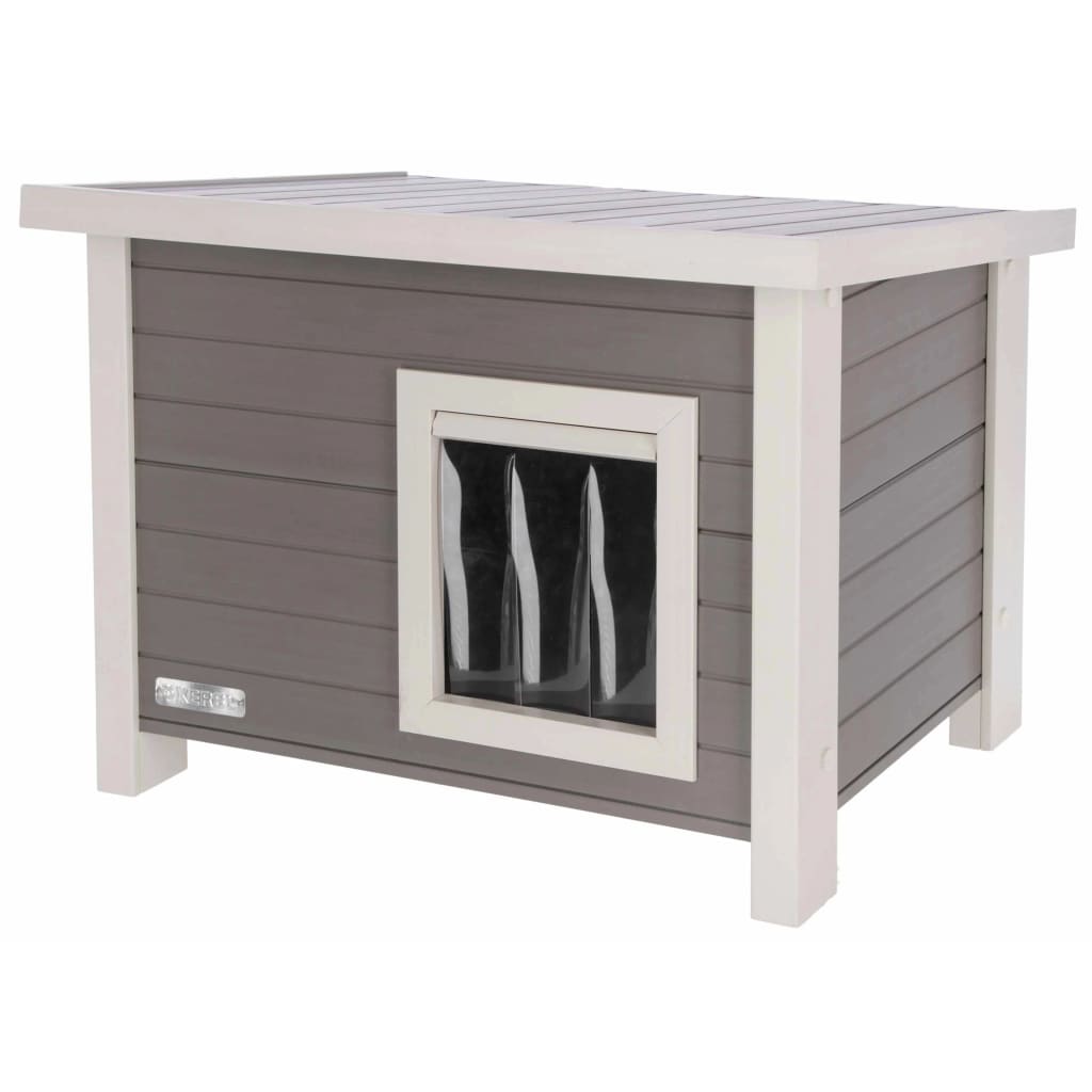 Afbeelding Kerbl Kattenhuis Eli ECO 57x45x43 cm grijs en wit door Vidaxl.nl