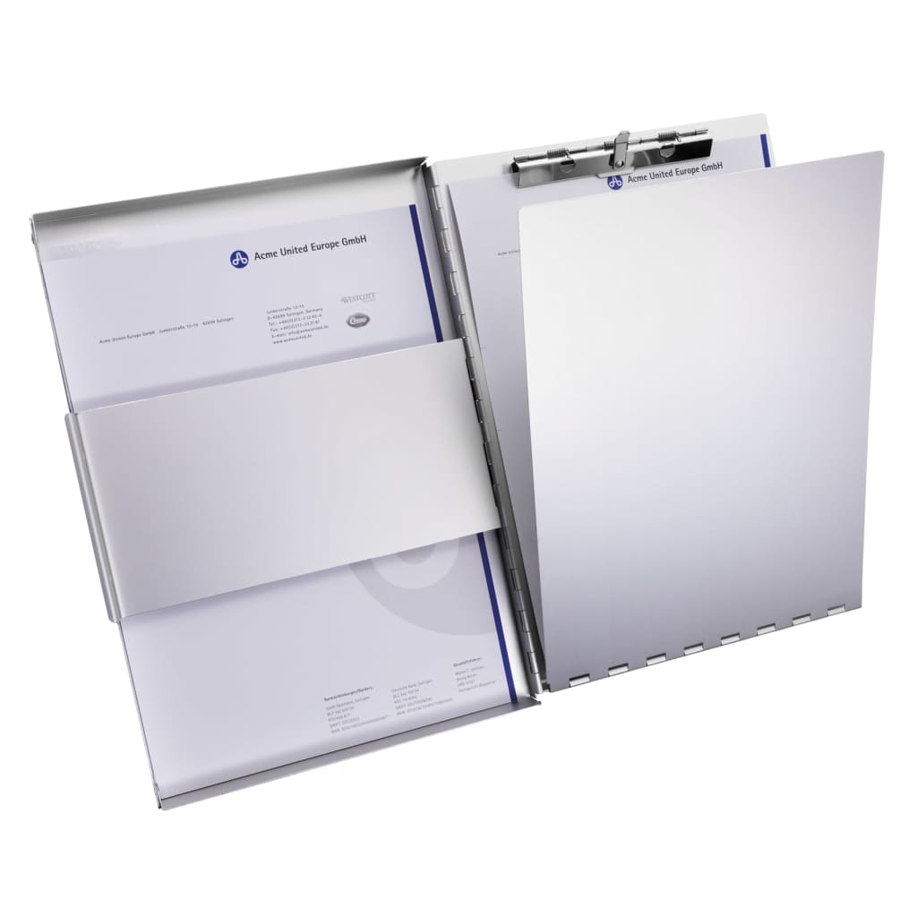 Afbeelding WESTCOTT Klembord met opbergvak zijkant scharnierend A4 aluminium door Vidaxl.nl